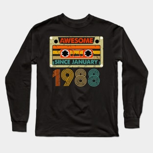 Awesome Since January 1988 36 Years Old 36th Birthday Long Sleeve T-Shirt